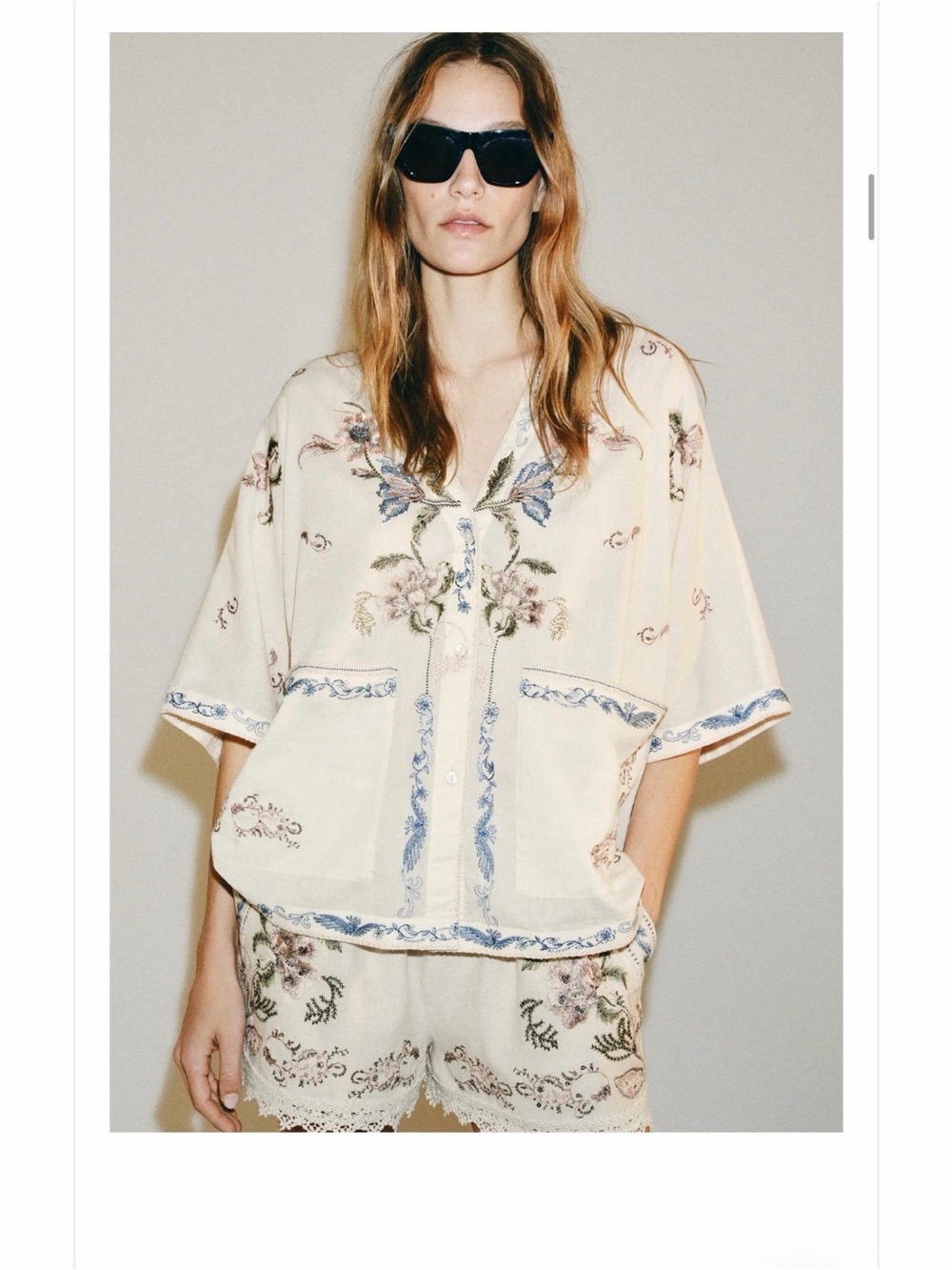 ZARA Floral Embroidered Two-Piece Set - size M- NWT- VIRAL